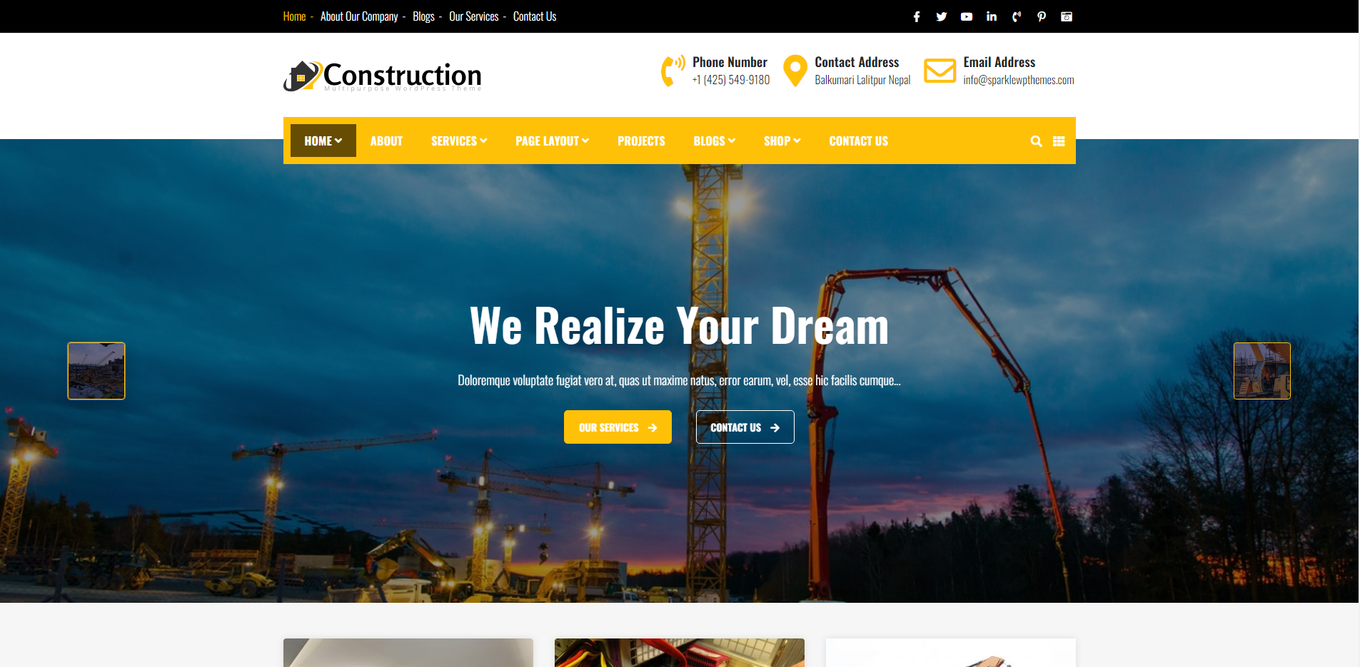 Construction - free WordPress Construction Themes