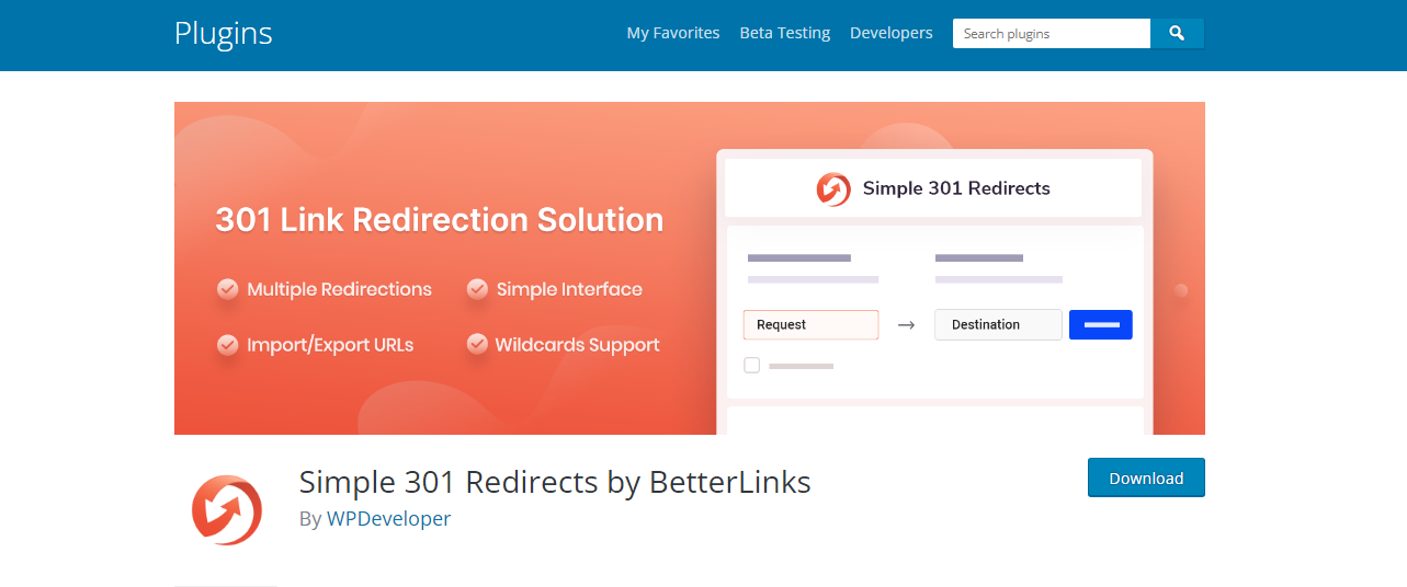 Simple 301 - WordPress Redirect Plugins