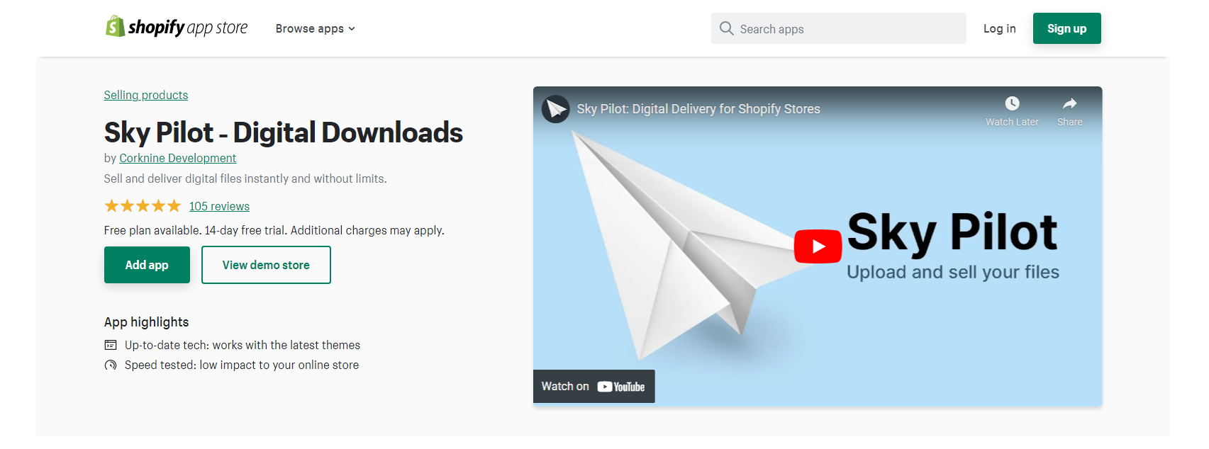 Sky Pilot - Shopify Digital Downloads