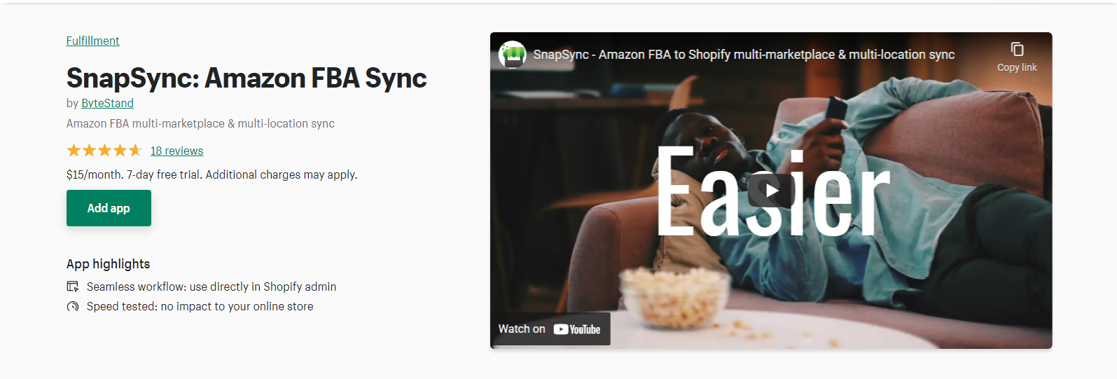 SnapSync - shopify sell on amazon