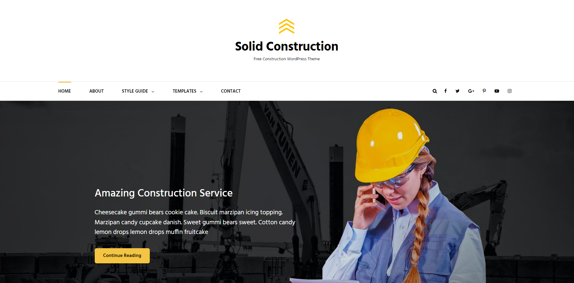 Solid Construction - free WordPress Construction Themes