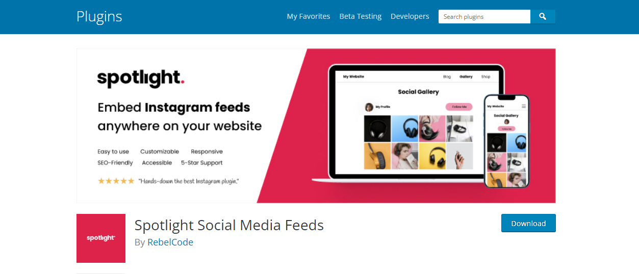 Spotlight Plugin - WordPress Instagram Feed Plugins