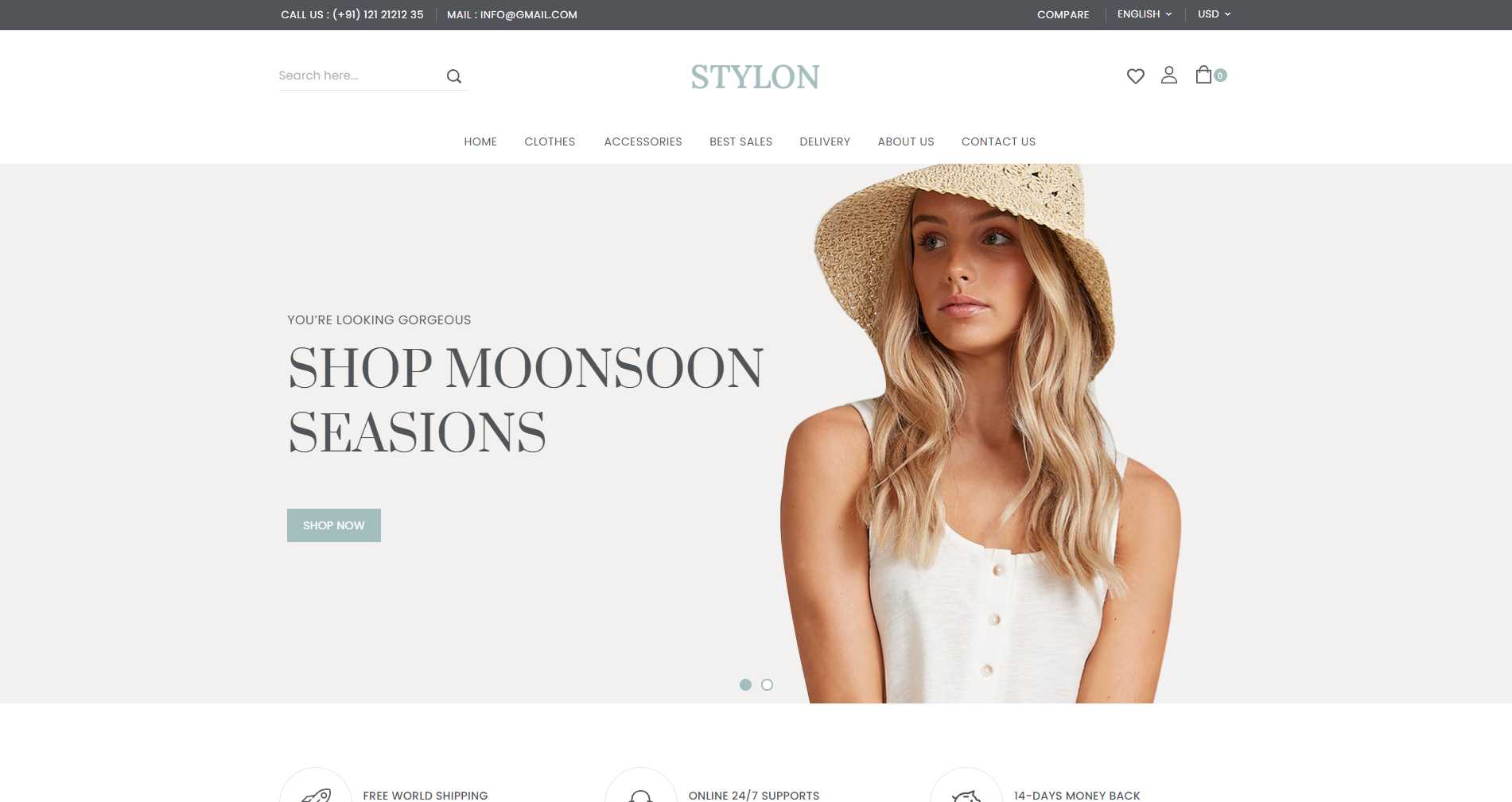 Stylon_ Fashion and Shoes Store Prestashop Theme