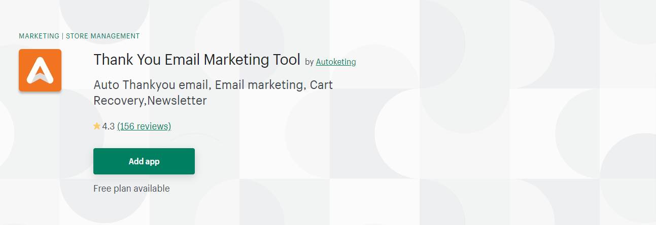 Thank You Email Marketing Tool For Shopify