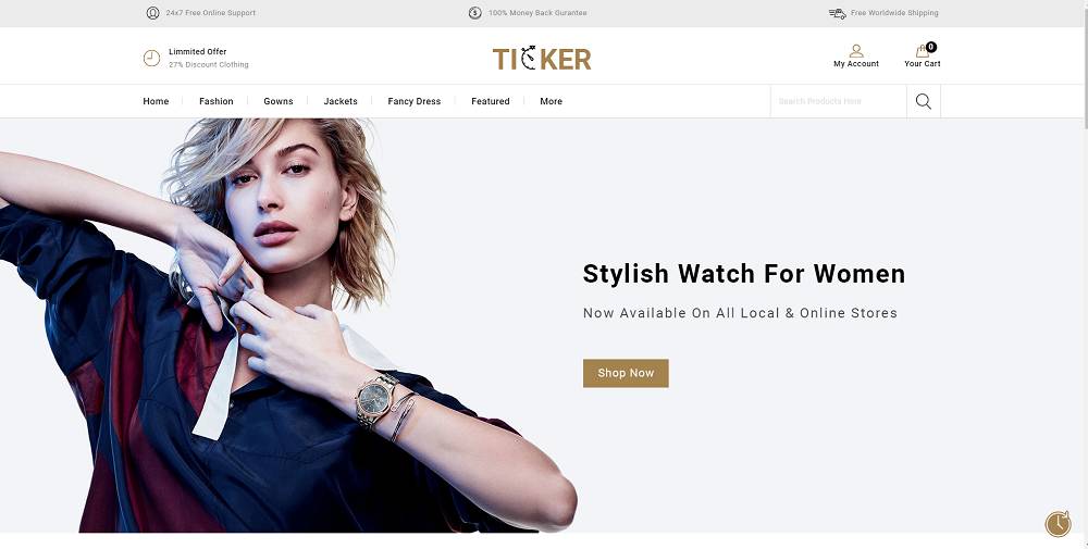 Ticker – Watch Store OpenCart Template