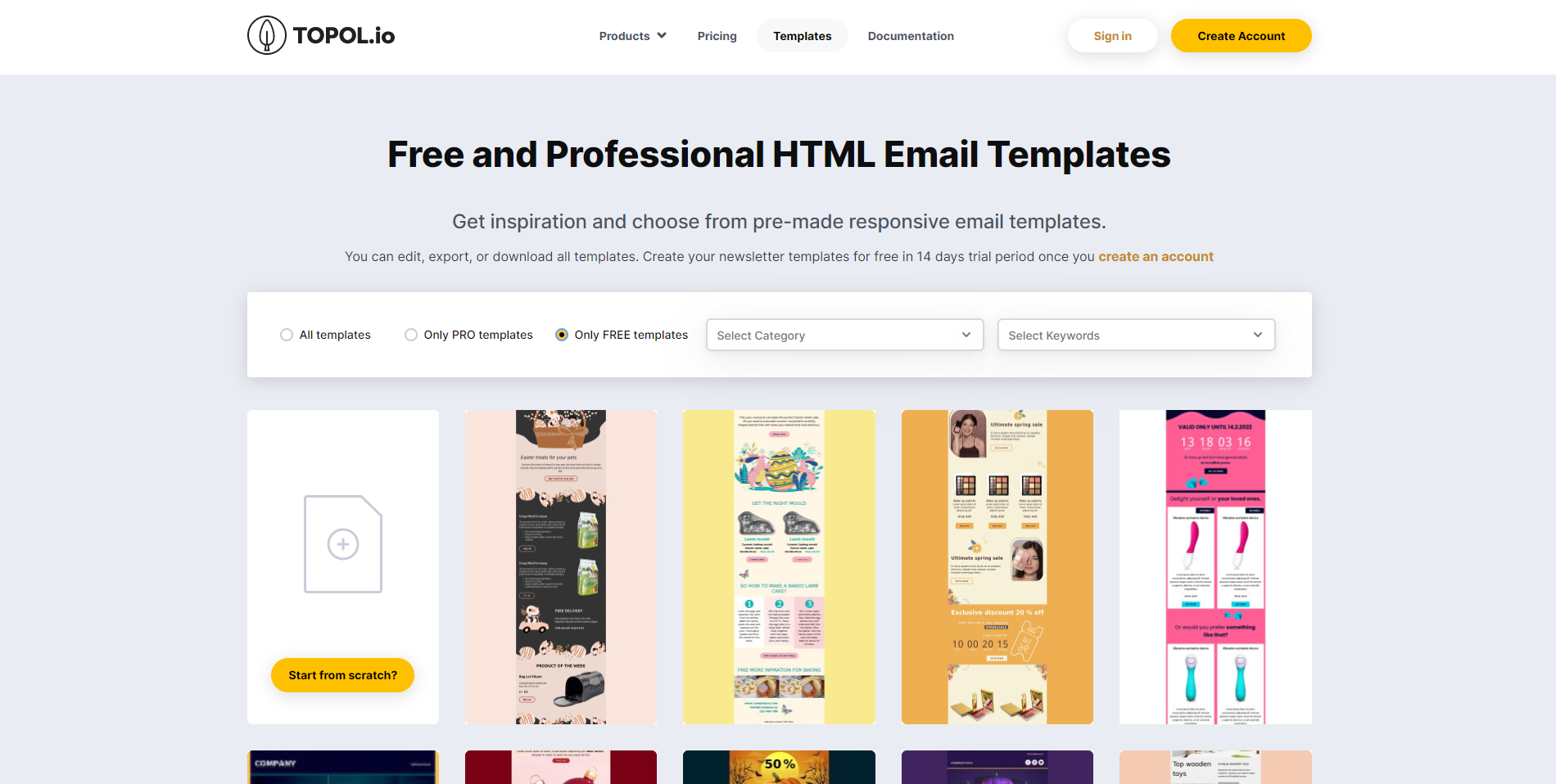 Topol.io - Free Email Template Builders