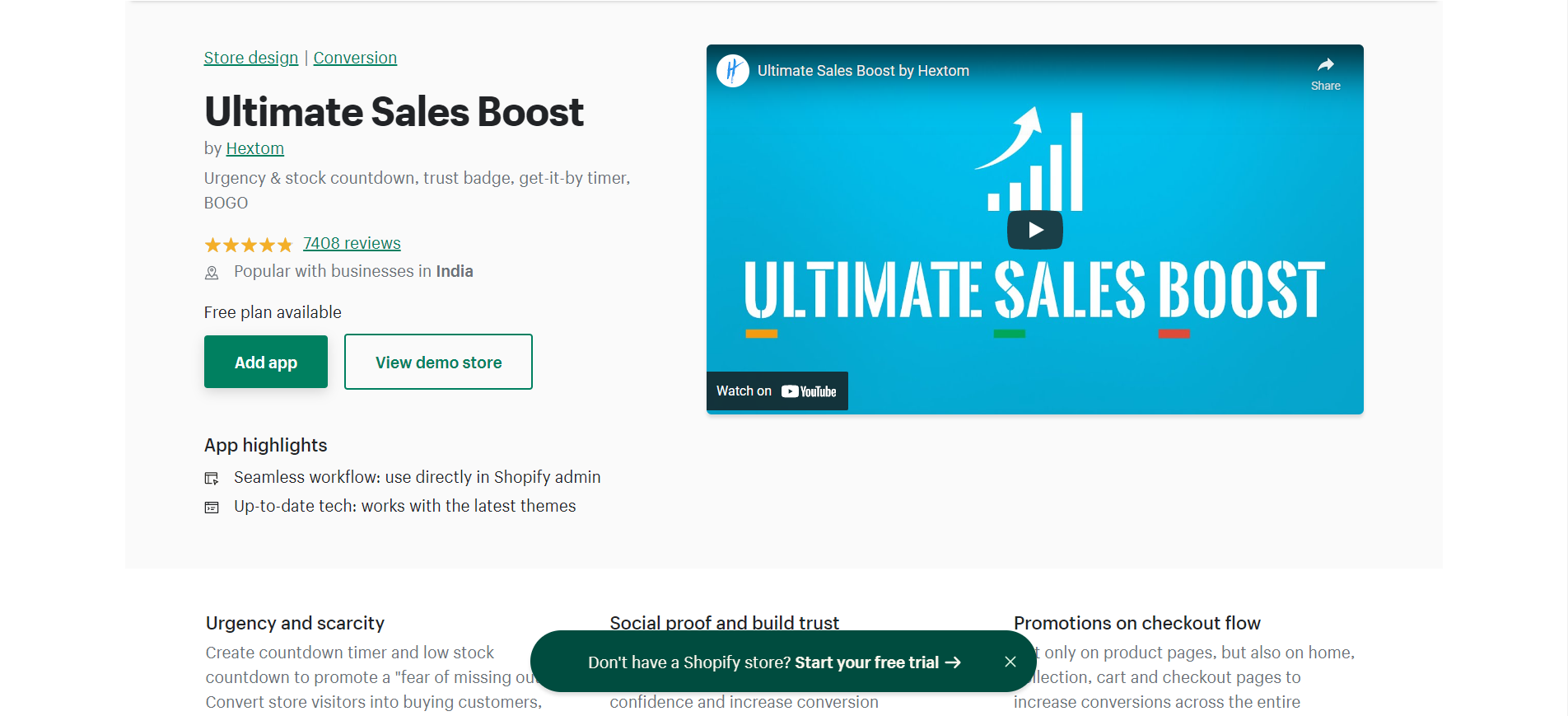 Ultimate Sales Boost - free shopify apps
