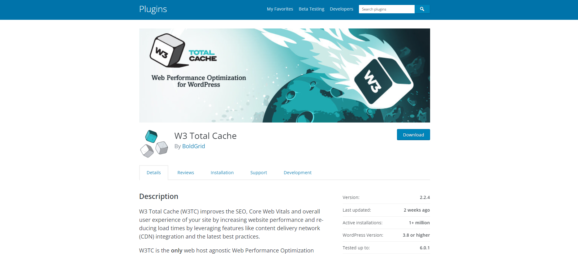 W3 Total Cache - WordPress cache plugins