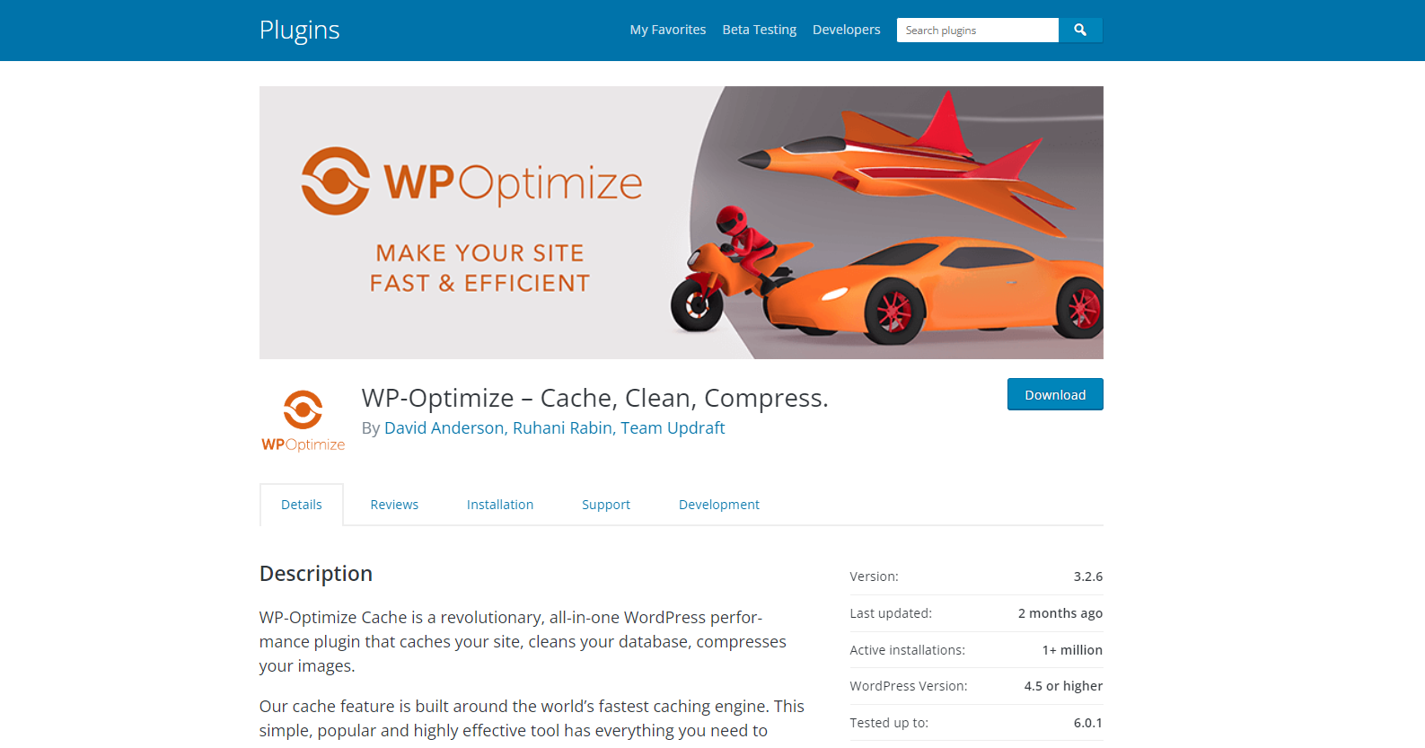 WP Optimize - WordPress cache plugins