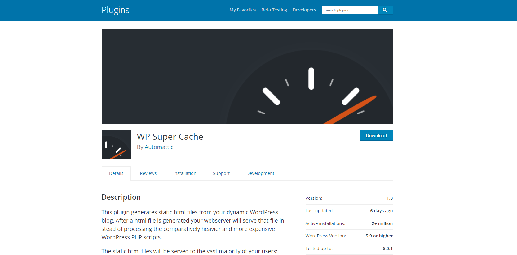 WP super cache - WordPress cache plugins