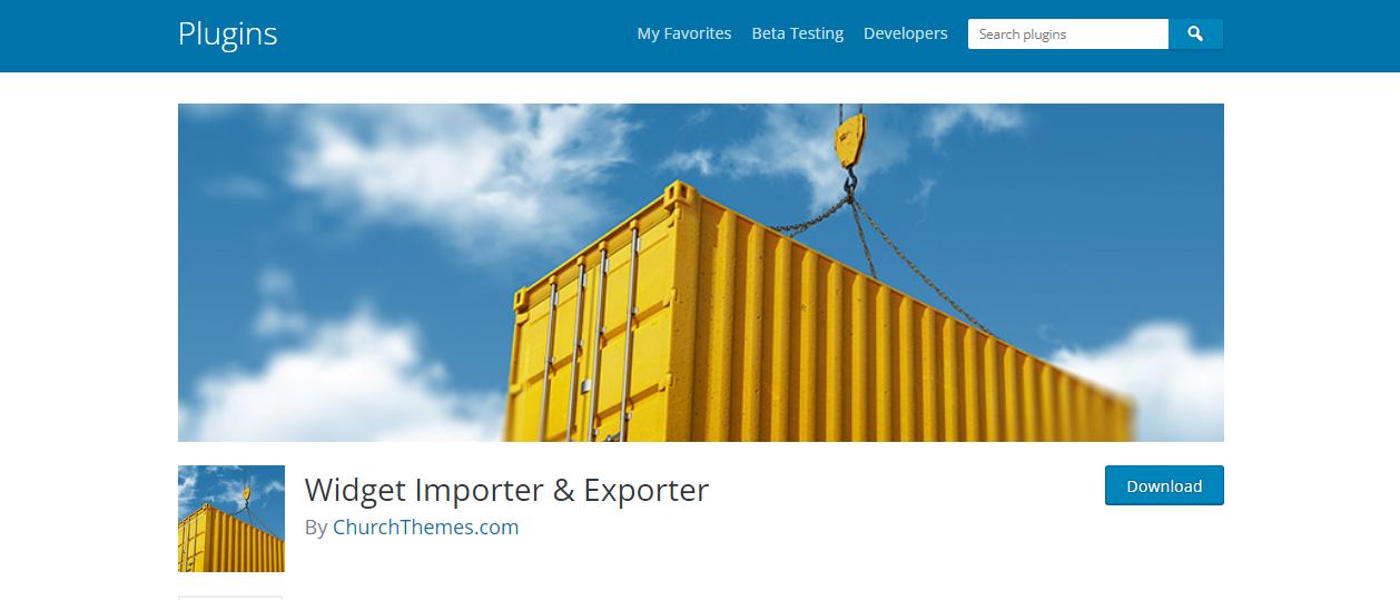 WordPress import export plugins - Widget Importer & Exporter