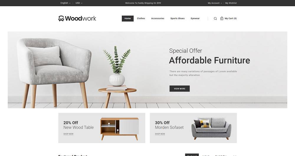 WoodWork - Furniture & Art Store Template
