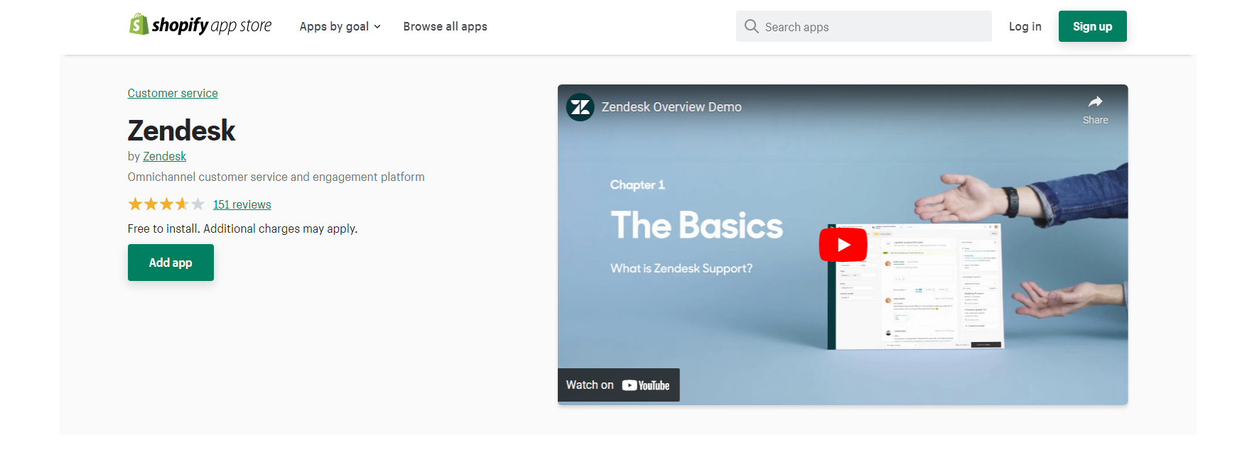 Zendesk - Shopify Live Chat app