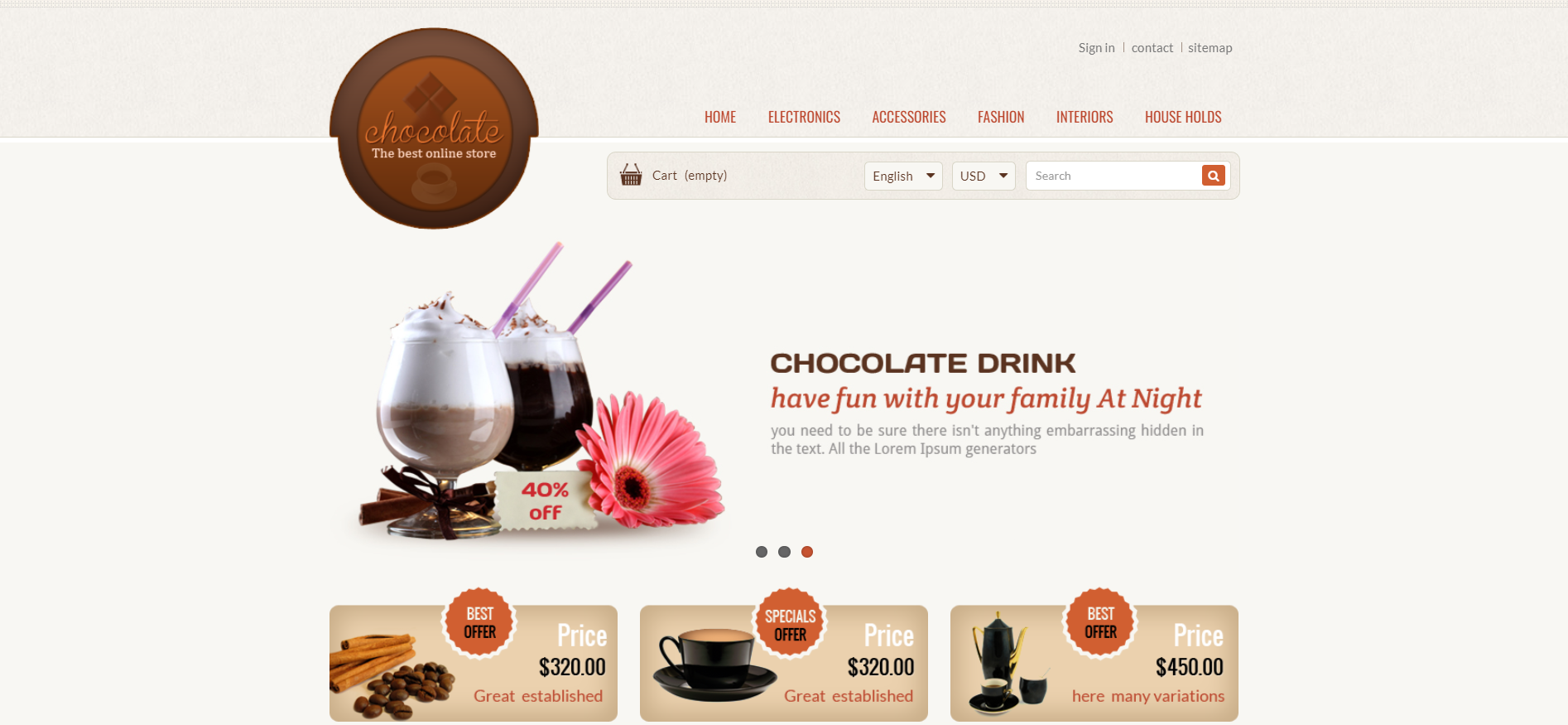 Chocolate - Food Restaurant Prestashop Themes