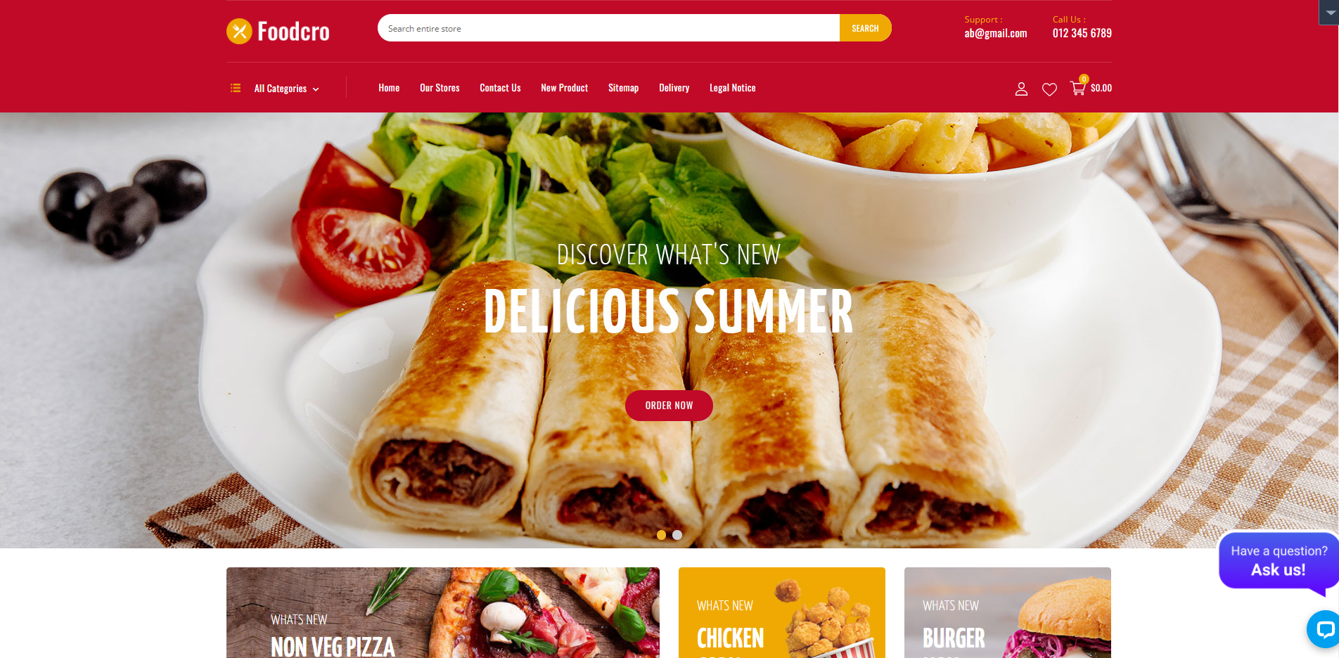 Foodcro - Food Restaurant Prestashop Themes