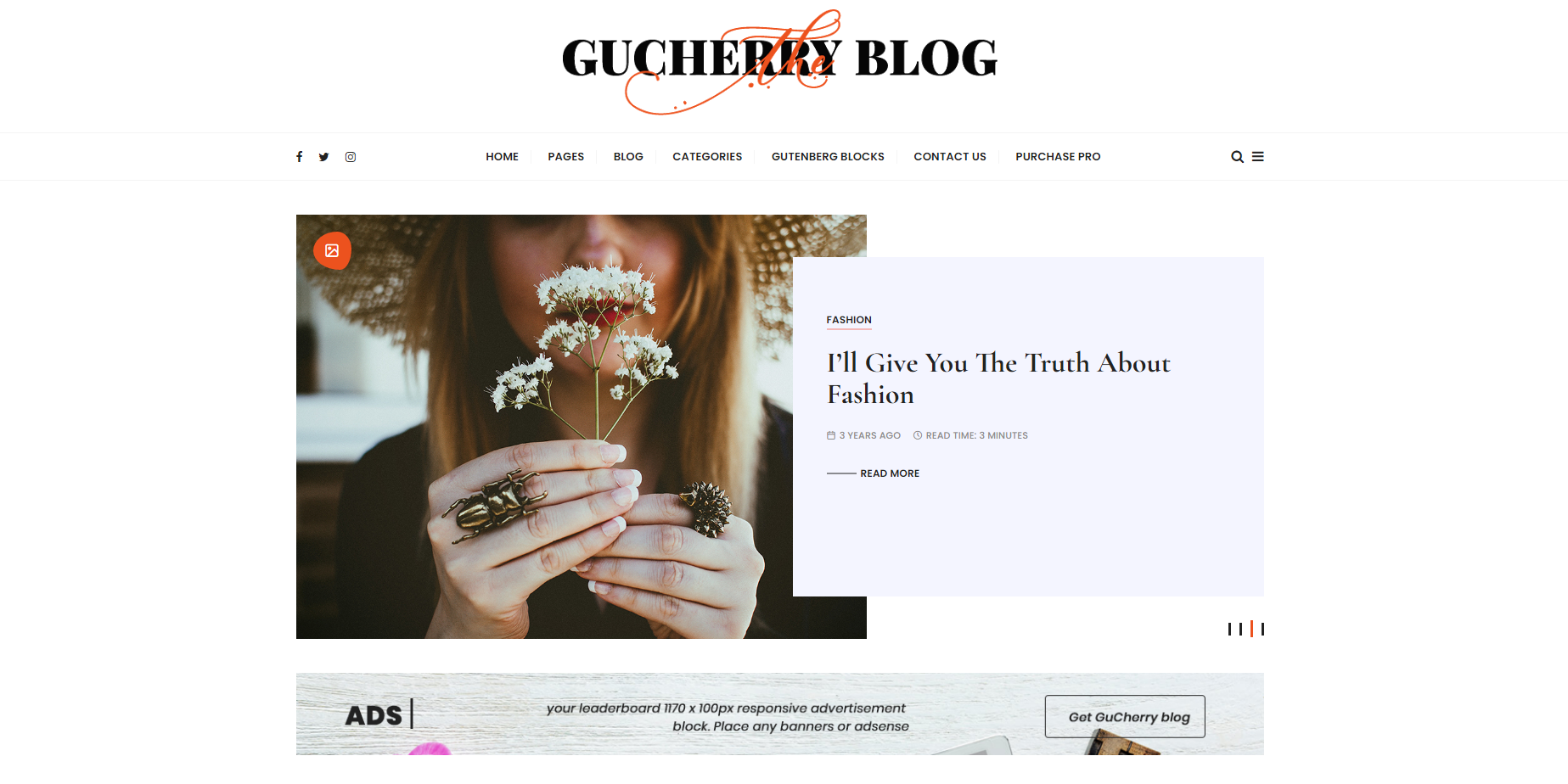 Gucherry blog - feminine WordPress themes