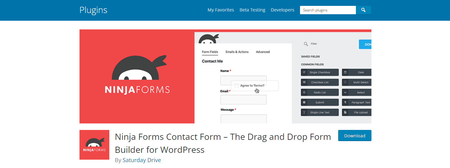 Ninjaforms - WordPress Form Builder Plugins