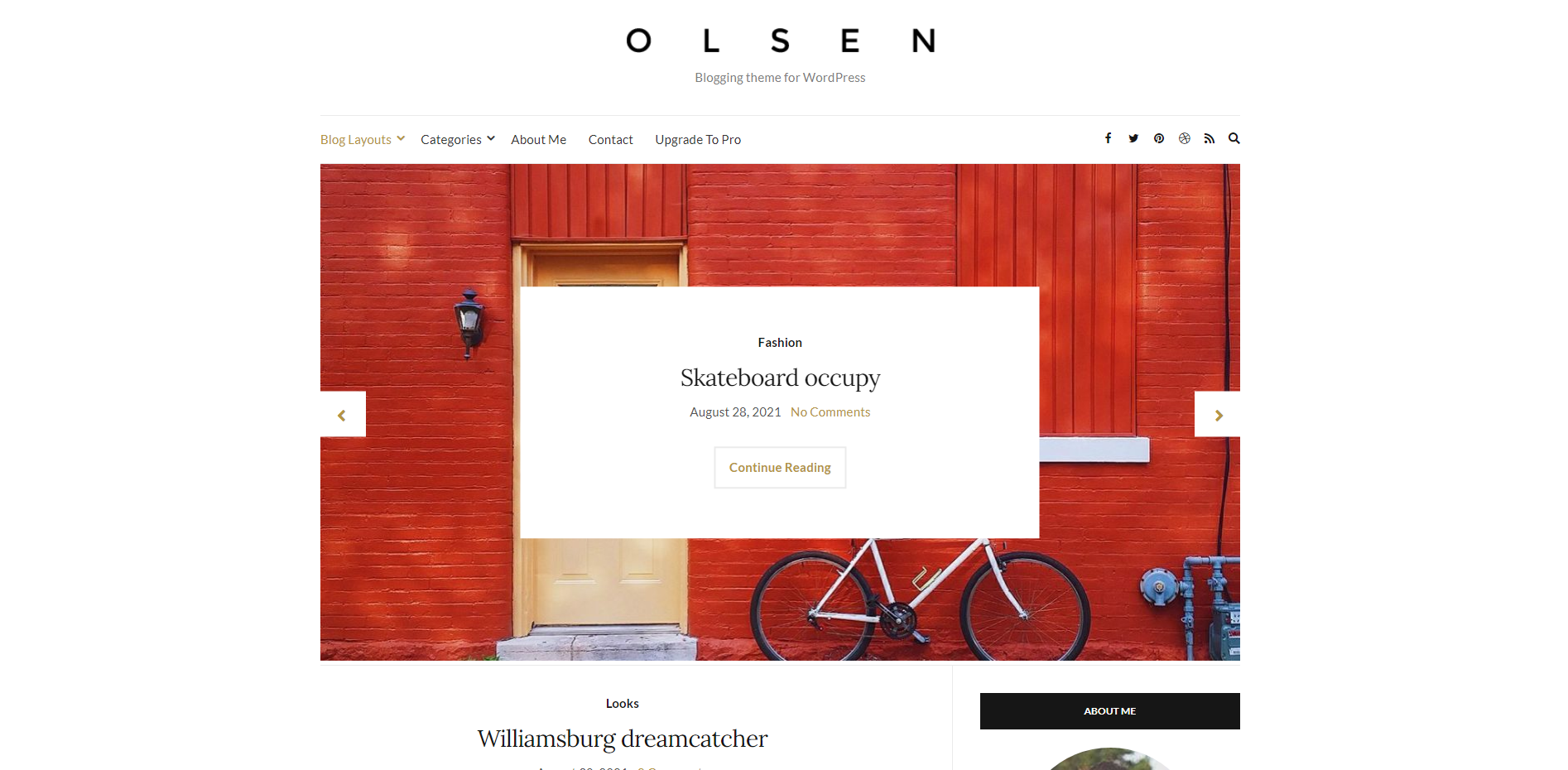 Olsen - free WordPress blog themes